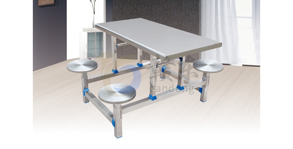 四位不锈¤钢圆凳餐桌